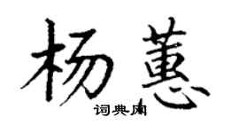 丁謙楊蕙楷書個性簽名怎么寫