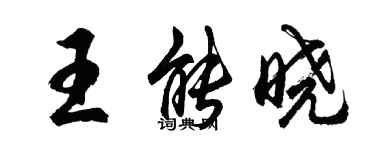 胡問遂王能曉行書個性簽名怎么寫