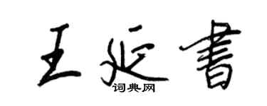 王正良王延書行書個性簽名怎么寫