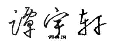 駱恆光譚宇軒草書個性簽名怎么寫