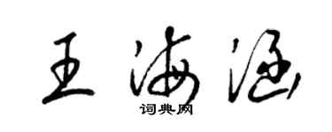 梁錦英王海涵草書個性簽名怎么寫
