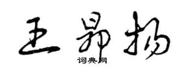 曾慶福王昂揚草書個性簽名怎么寫