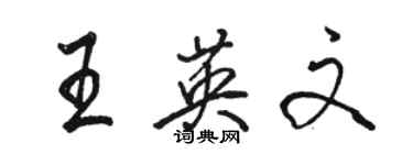 駱恆光王英文行書個性簽名怎么寫