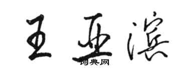 駱恆光王亞濱行書個性簽名怎么寫