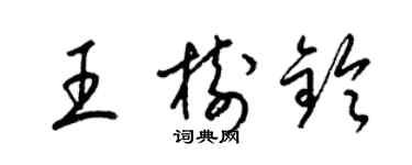 梁錦英王樹鈴草書個性簽名怎么寫