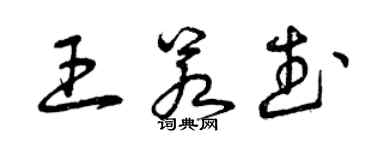 曾慶福王若武草書個性簽名怎么寫