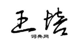 曾慶福王培草書個性簽名怎么寫