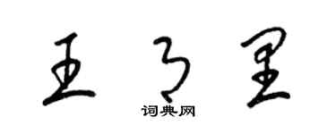 梁錦英王月里草書個性簽名怎么寫