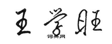 駱恆光王學旺行書個性簽名怎么寫