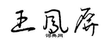 曾慶福王鳳屏草書個性簽名怎么寫