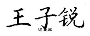 丁謙王子銳楷書個性簽名怎么寫