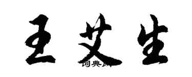 胡問遂王艾生行書個性簽名怎么寫