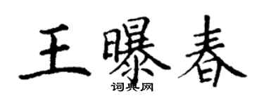 丁謙王曝春楷書個性簽名怎么寫