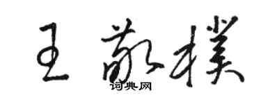 駱恆光王敬朴草書個性簽名怎么寫