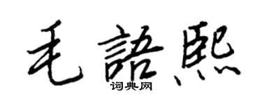 王正良毛語熙行書個性簽名怎么寫