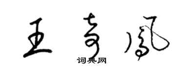 梁錦英王奇鳳草書個性簽名怎么寫