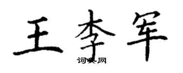 丁謙王李軍楷書個性簽名怎么寫