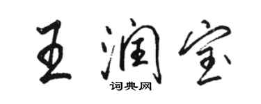 駱恆光王潤寶行書個性簽名怎么寫