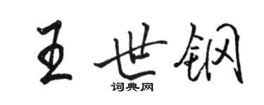 駱恆光王世鋼行書個性簽名怎么寫