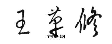 駱恆光王革修草書個性簽名怎么寫