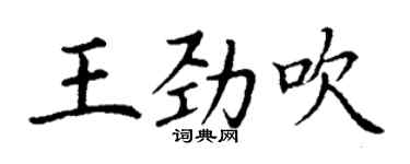 丁謙王勁吹楷書個性簽名怎么寫