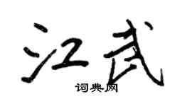 王正良江武行書個性簽名怎么寫
