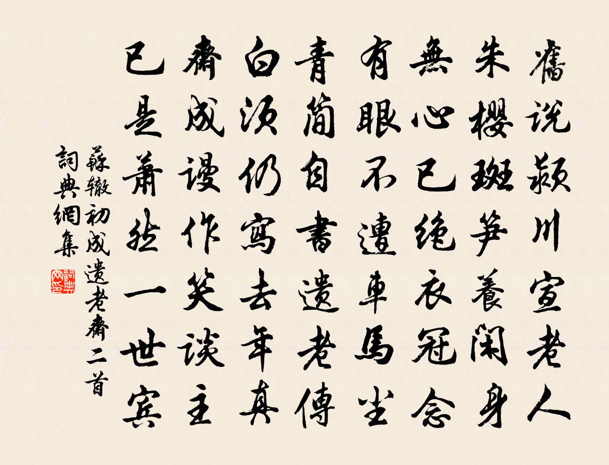 蘇轍初成遺老齋二首書法作品欣賞