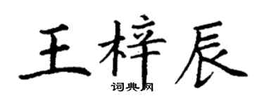 丁謙王梓辰楷書個性簽名怎么寫