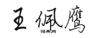 駱恆光王佩鷹行書個性簽名怎么寫