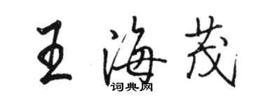 駱恆光王海茂行書個性簽名怎么寫