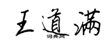 王正良王道滿行書個性簽名怎么寫