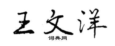 曾慶福王文洋行書個性簽名怎么寫