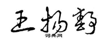 曾慶福王揚靜草書個性簽名怎么寫