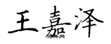 丁謙王嘉澤楷書個性簽名怎么寫
