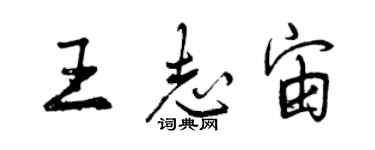 曾慶福王志宙行書個性簽名怎么寫