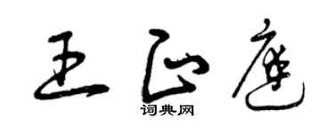 曾慶福王正庭草書個性簽名怎么寫
