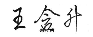 駱恆光王含升行書個性簽名怎么寫