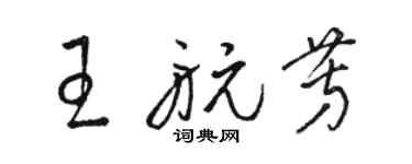 駱恆光王航芳草書個性簽名怎么寫