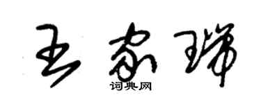 朱錫榮王家瑞草書個性簽名怎么寫