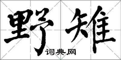 翁闓運野雉楷書怎么寫