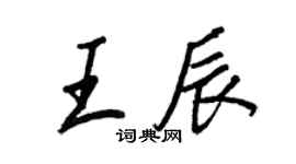王正良王辰行書個性簽名怎么寫