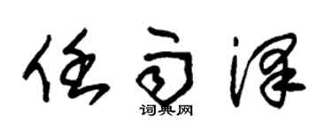 朱錫榮任雨澤草書個性簽名怎么寫