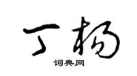 曾慶福丁楊草書個性簽名怎么寫