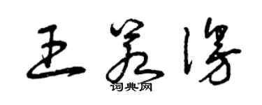 曾慶福王若漫草書個性簽名怎么寫