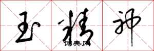 梁錦英玉精神草書怎么寫