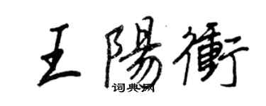 王正良王陽沖行書個性簽名怎么寫