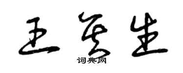 曾慶福王其生草書個性簽名怎么寫