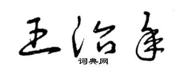 曾慶福王治年草書個性簽名怎么寫