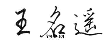 駱恆光王名遙行書個性簽名怎么寫