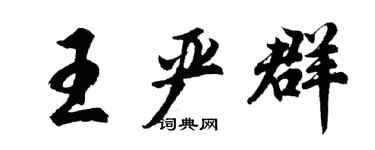 胡問遂王嚴群行書個性簽名怎么寫